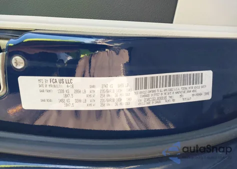 2018 Chrysler Pacifica Limited z USA, uszkodzony, nr VIN 2C4RC1GG1JR269185